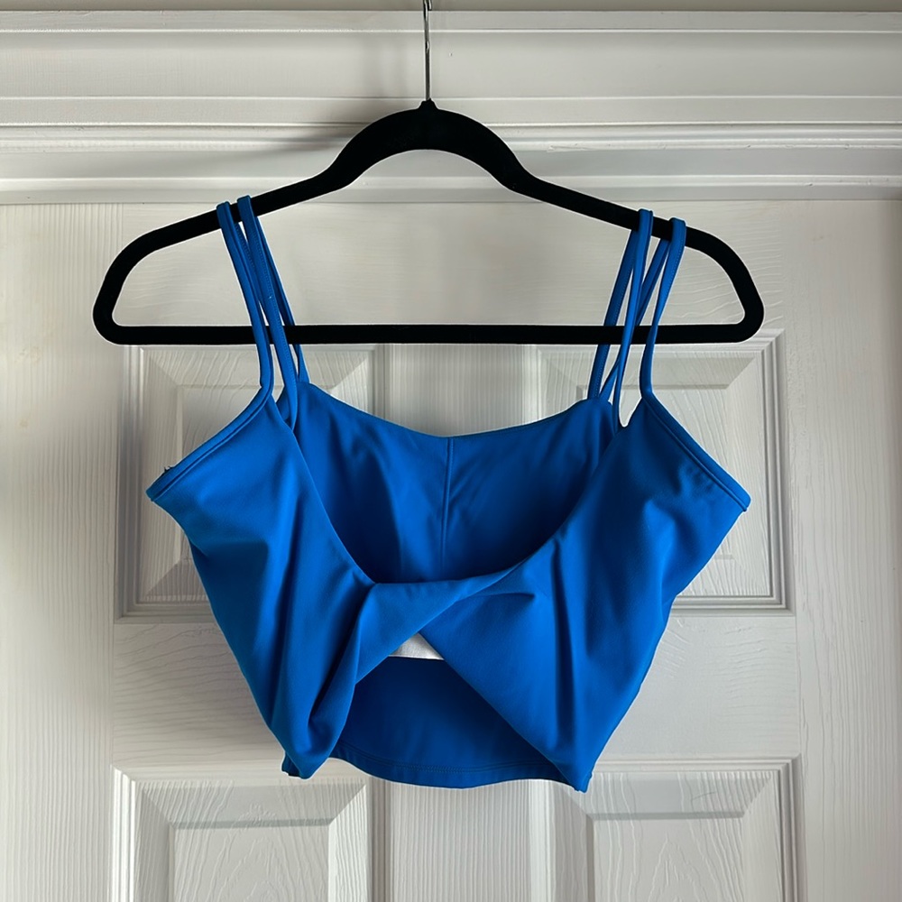 Padded Backless Yoga Crop Tank Top Twist Back Cami